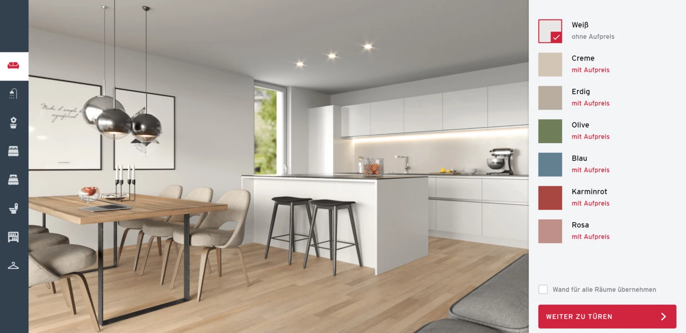 In der digitalen Zukunft angekommen: Mit dem neuen Wohnungskonfigurator von Rhomberg Bau können Kunden die zukünftige Wohnung spielend leicht gestalten und verschiedene Ausstattungsvarianten ausprobieren. In der digitalen Zukunft angekommen: Mit dem neuen Wohnungskonfigurator von Rhomberg Bau können Kunden die zukünftige Wohnung spielend leicht gestalten und verschiedene Ausstattungsvarianten ausprobieren.